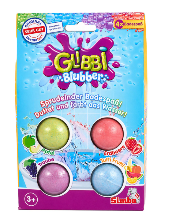 Simba Glibbi Blubber – Šumivé bomby do koupele pro děti (4 ks)