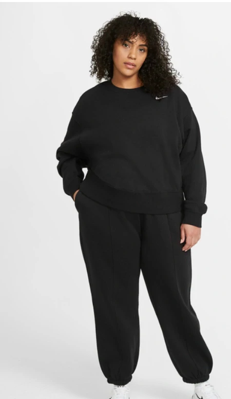 Dámské kalhoty Nike Sportswear Polar Plus Size volné DH1045-010 ČERNÉ