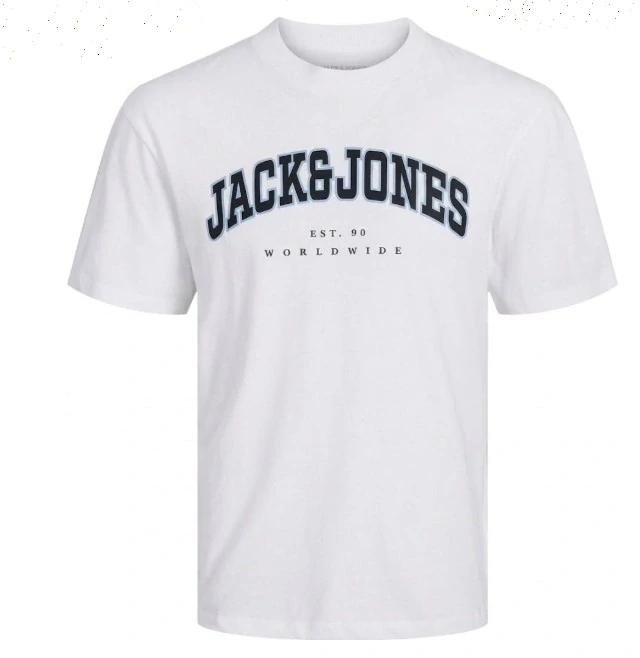 Jack & Jones pánské tričko Jjecaleb Varsity Tee bílé