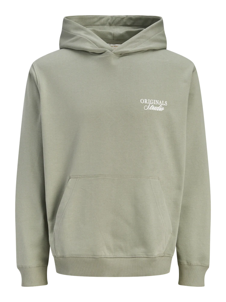 Jack & Jones Pánská mikina JORNORREBRO TYPO BACK SWEAT HOOD SN Seagrass