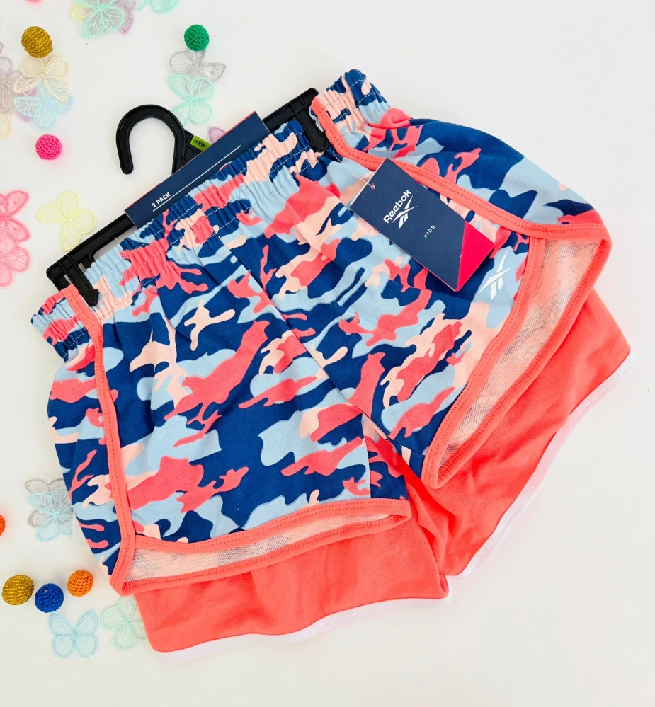 REEBOK 2ks dívčí šortky NEON MELON