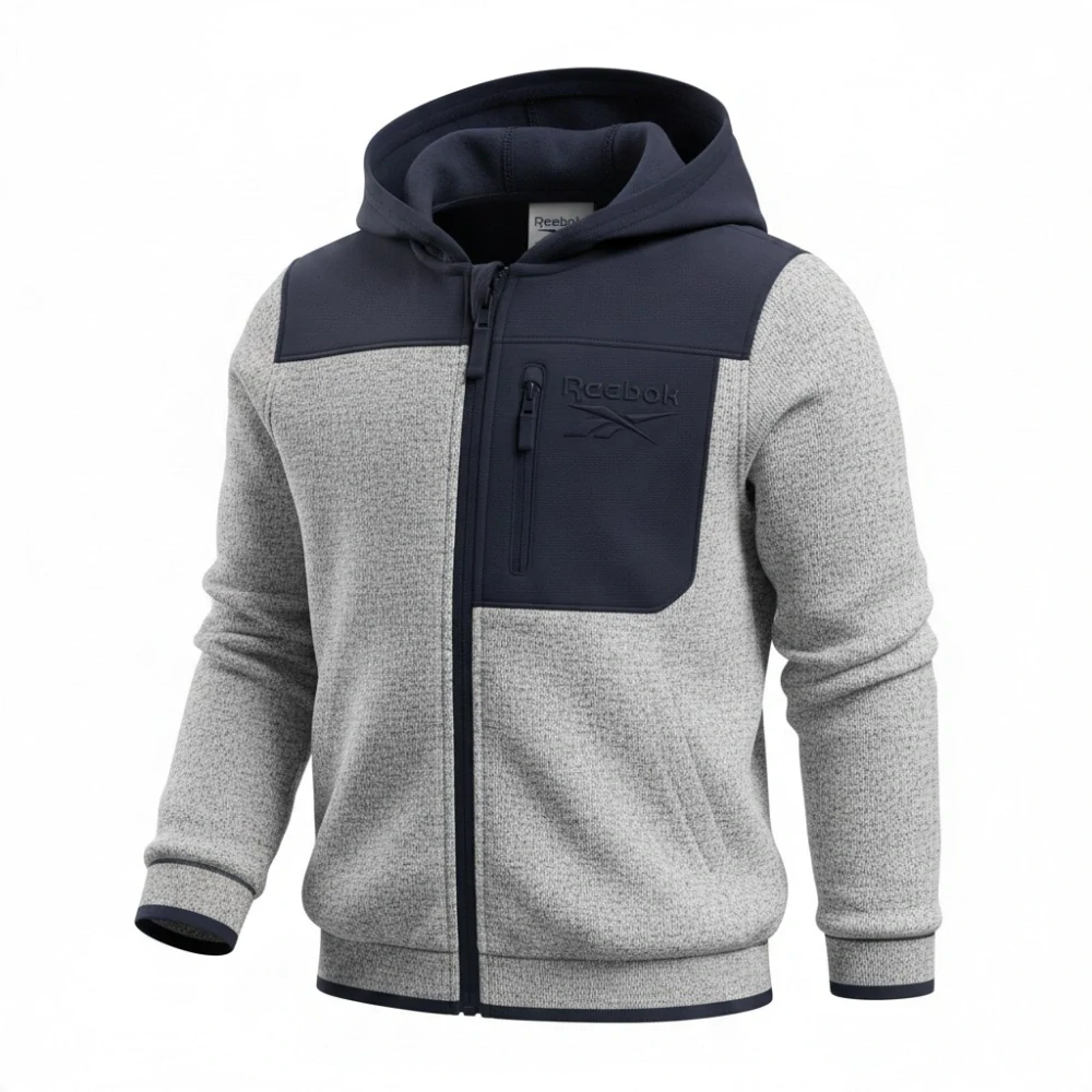 Chlapecká hybridní bunda Reebok - šedočerná