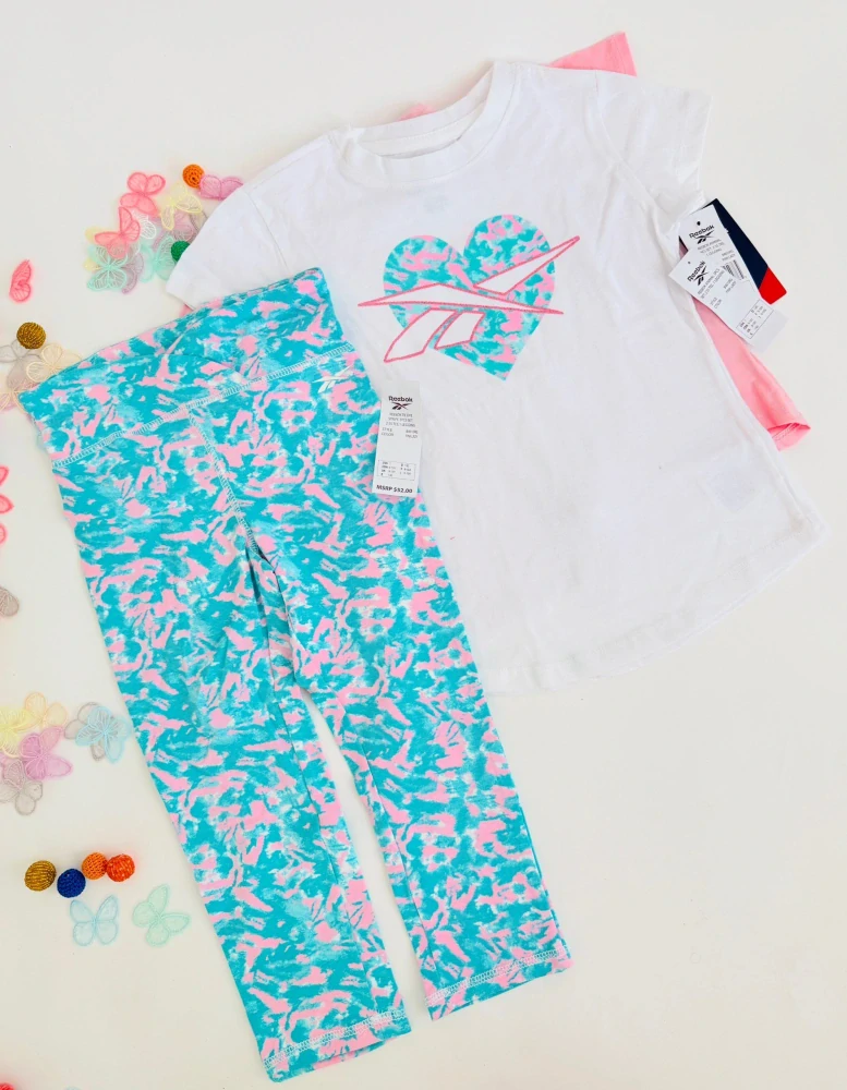 Dívčí 3dílný set Reebok (Trička a legíny)