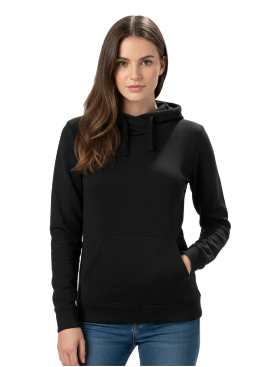 Dámská mikina s kapucí a kapsou Everyday Helly Hansen - ČERNÁ