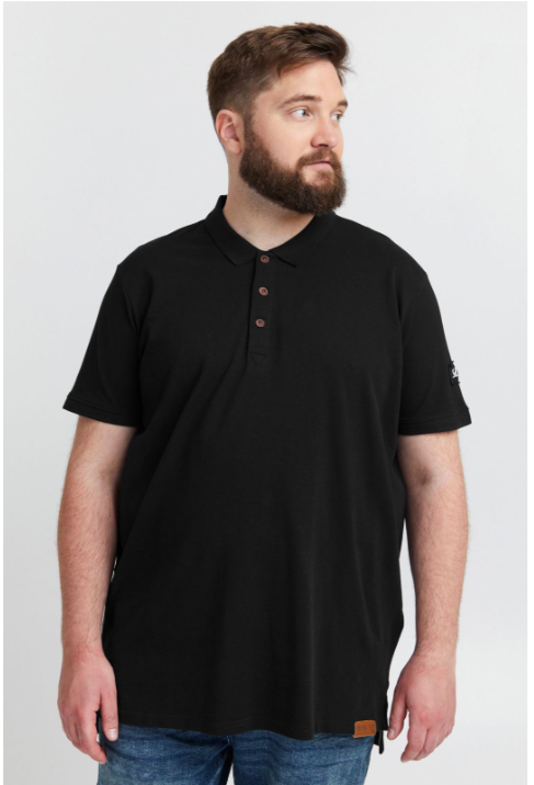 Pánská polokošile POLO !SOLID (Plus Size) - ČERNÁ
