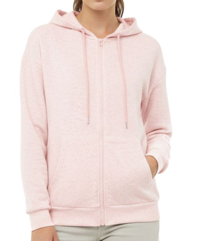 Dámská mikina na zip s kapucí Zwillingsherz 46094-13 – Světle růžová