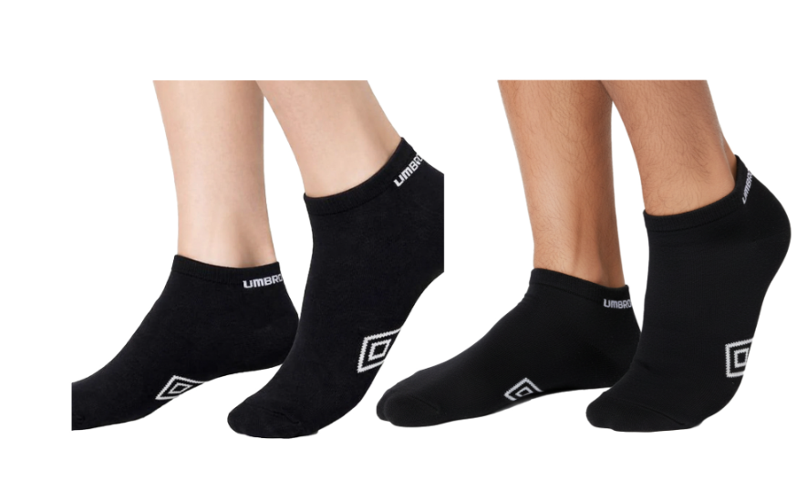 Kotníkové unisex ponožky Umbro – 5 párů v balení - ČERNÉ