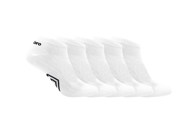 Kotníkové ponožky Umbro – 5 párů v balení - BÍLÉ