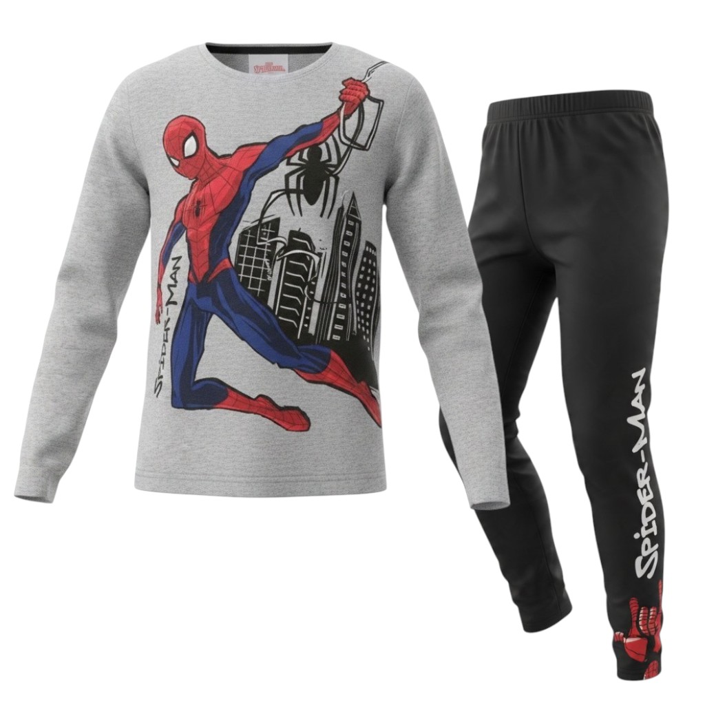 Marvel - Chlapecké dvoudílné pyžamo Marvel Spider-Man – Šedá/Černá