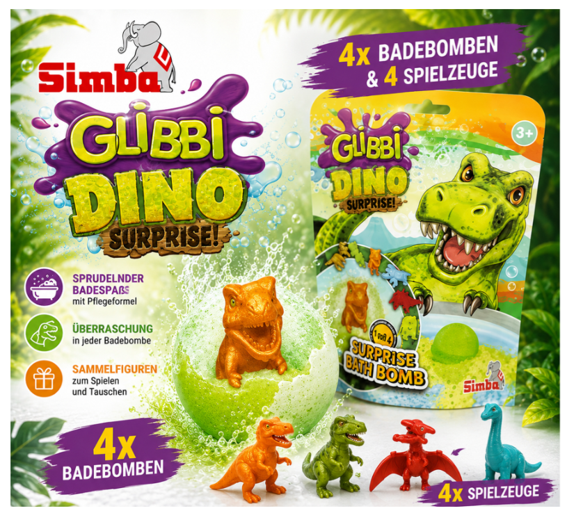 Simba Glibbi Dino vodní bomba s překvapením - 4 ks