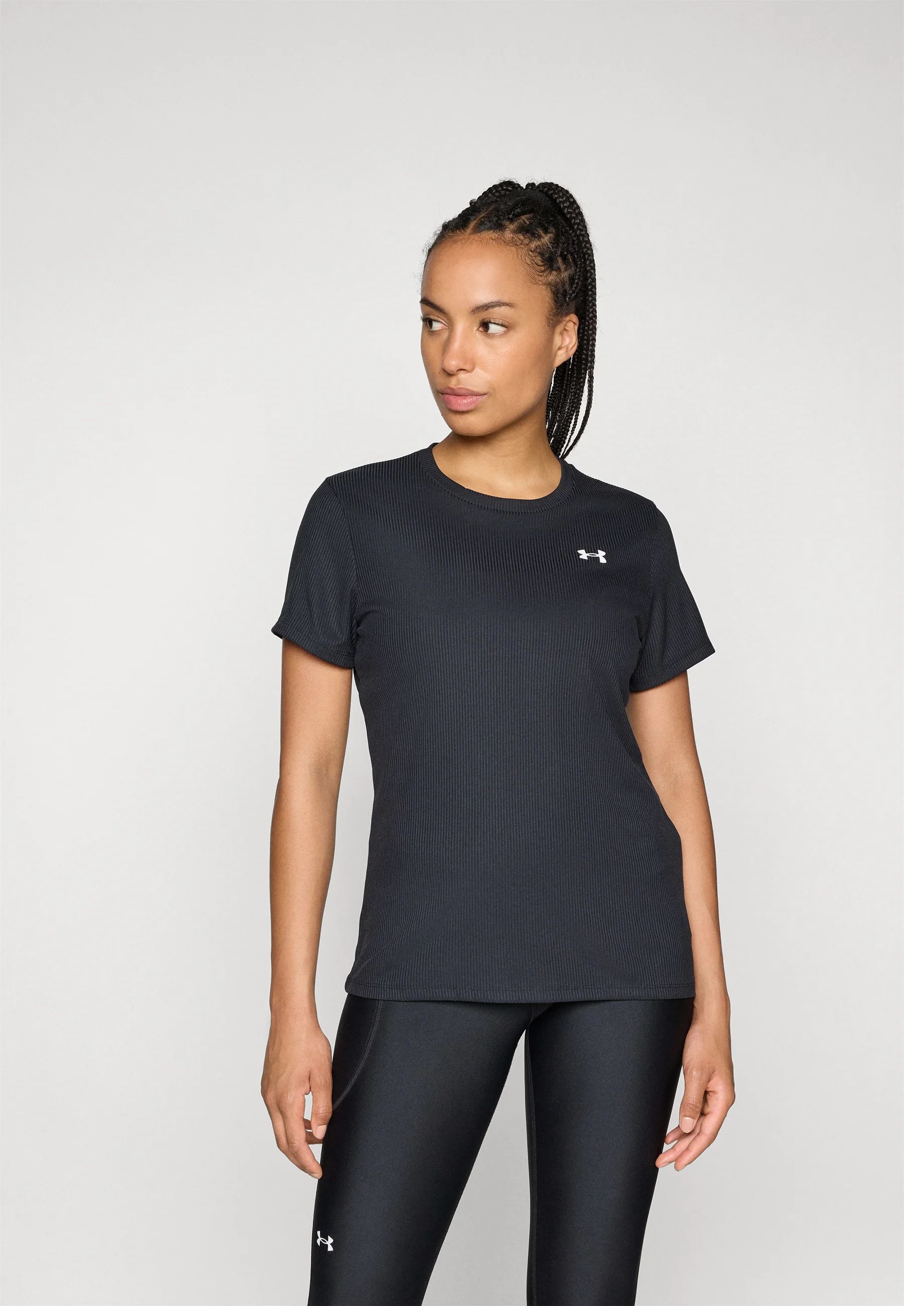 Dámské funkční tričko Under Armour UA Tech™ Rib Short Sleeve – ČERNÁ (001)