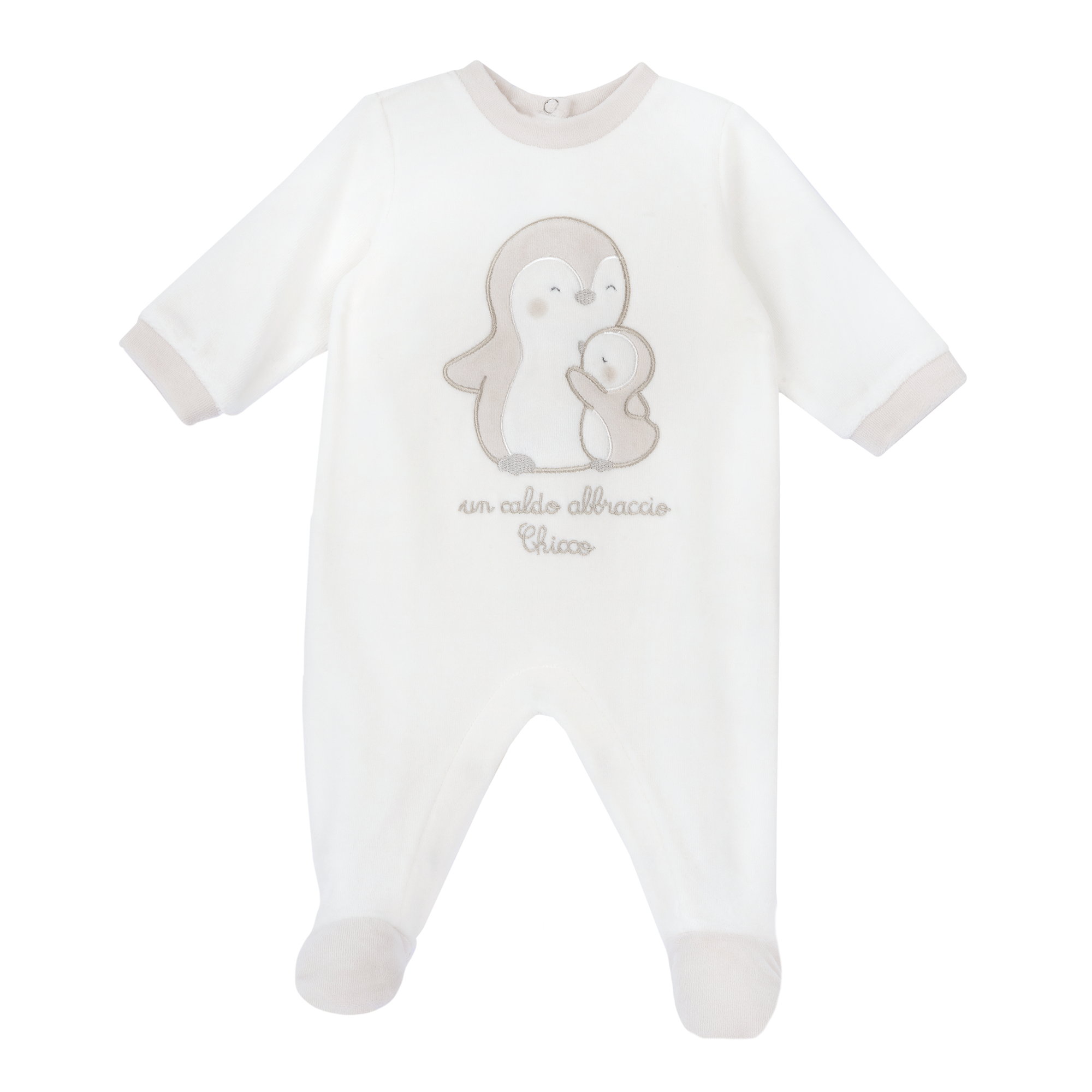 Chicco unisex velurový overal Tučňák