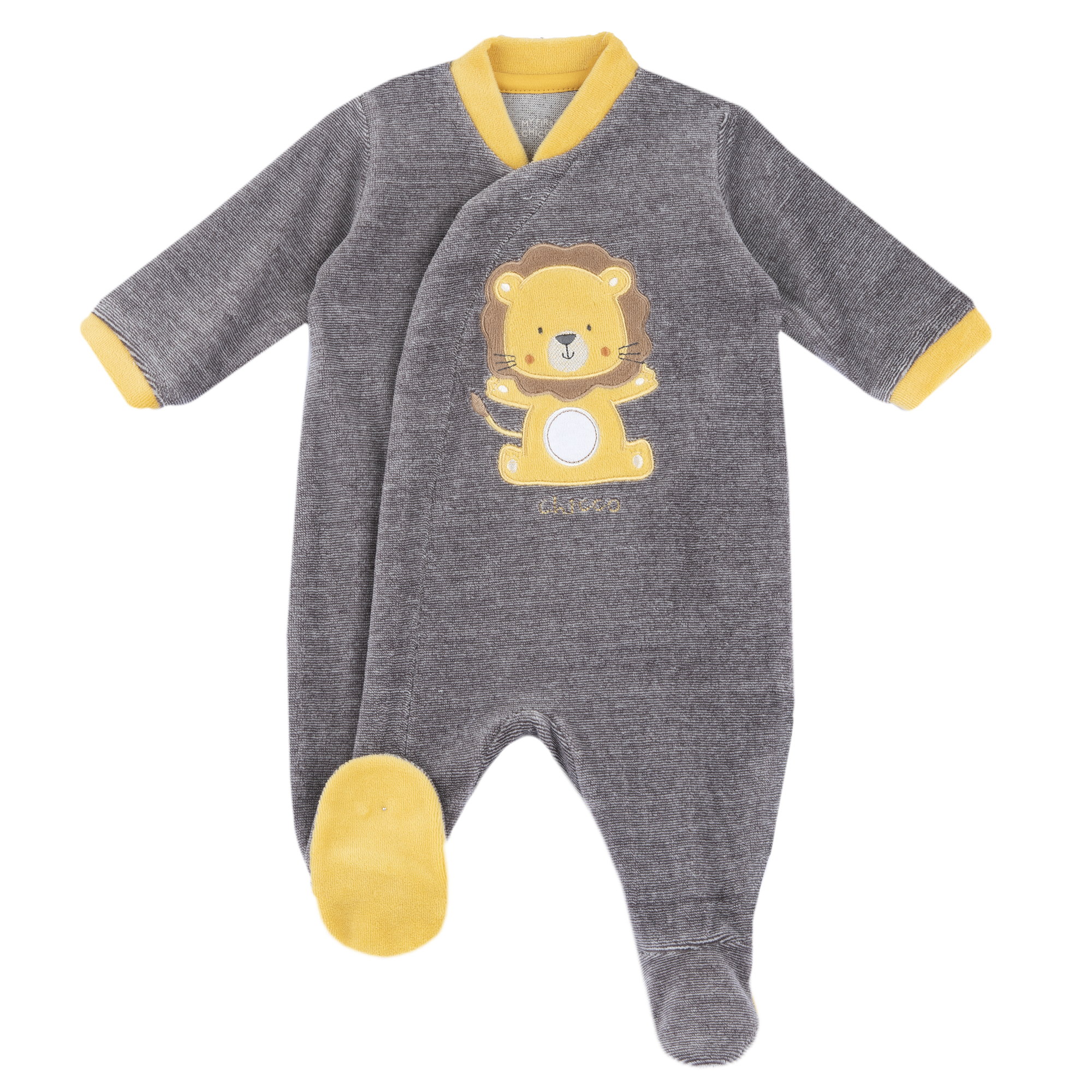Chicco unisex dětský velurový overal hnědý lev  27207