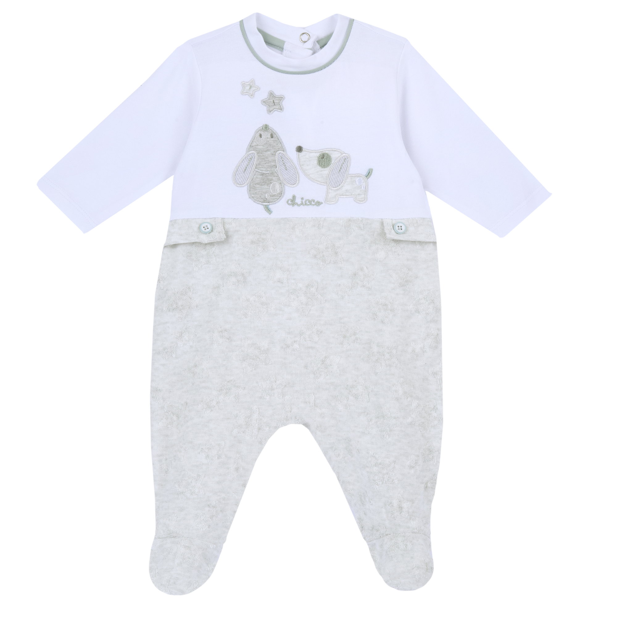 Chicco unisex dětský kojenecký bavlněný overal Tutina - šedý
