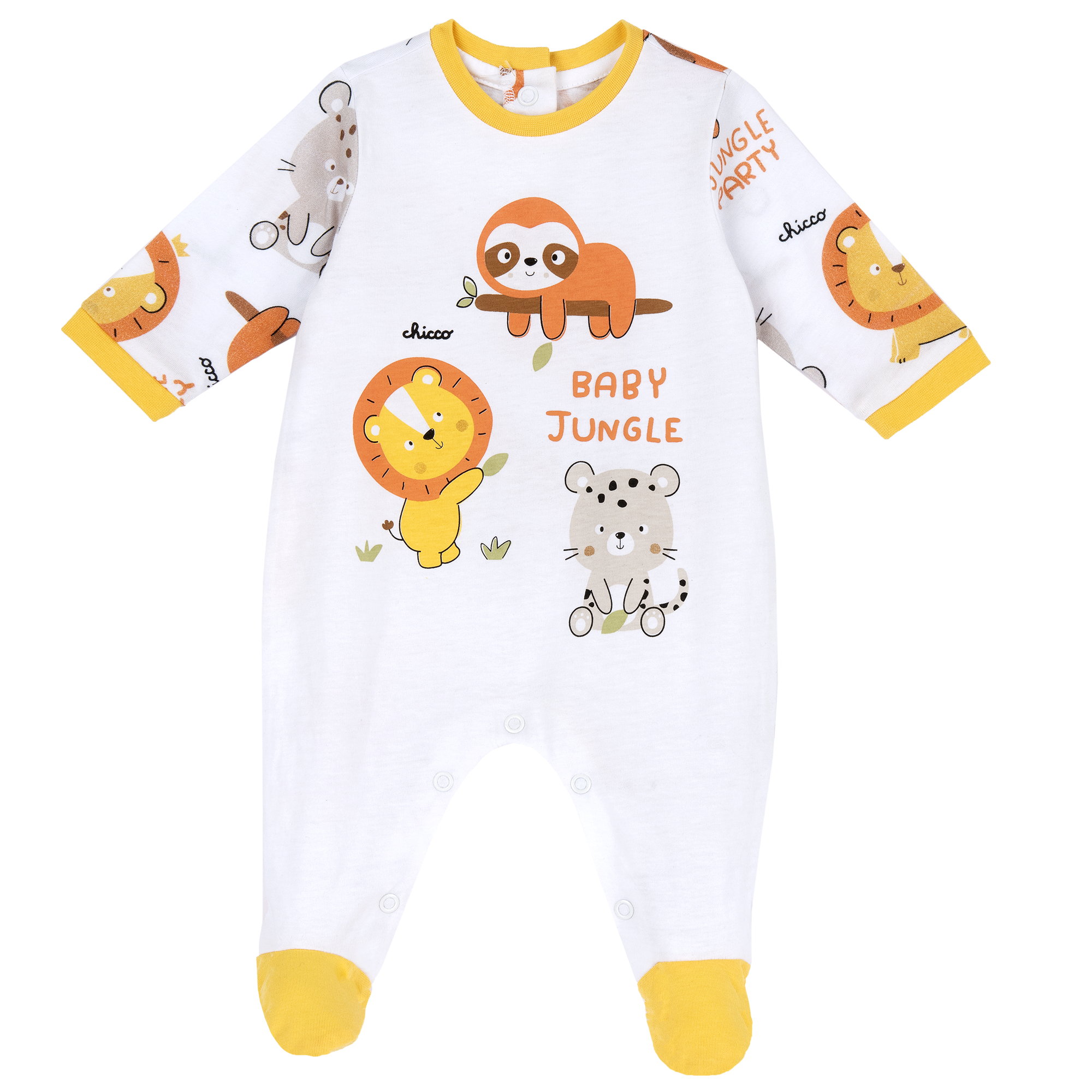 Chicco bavlněný  kojenecký overal Baby Jungle 