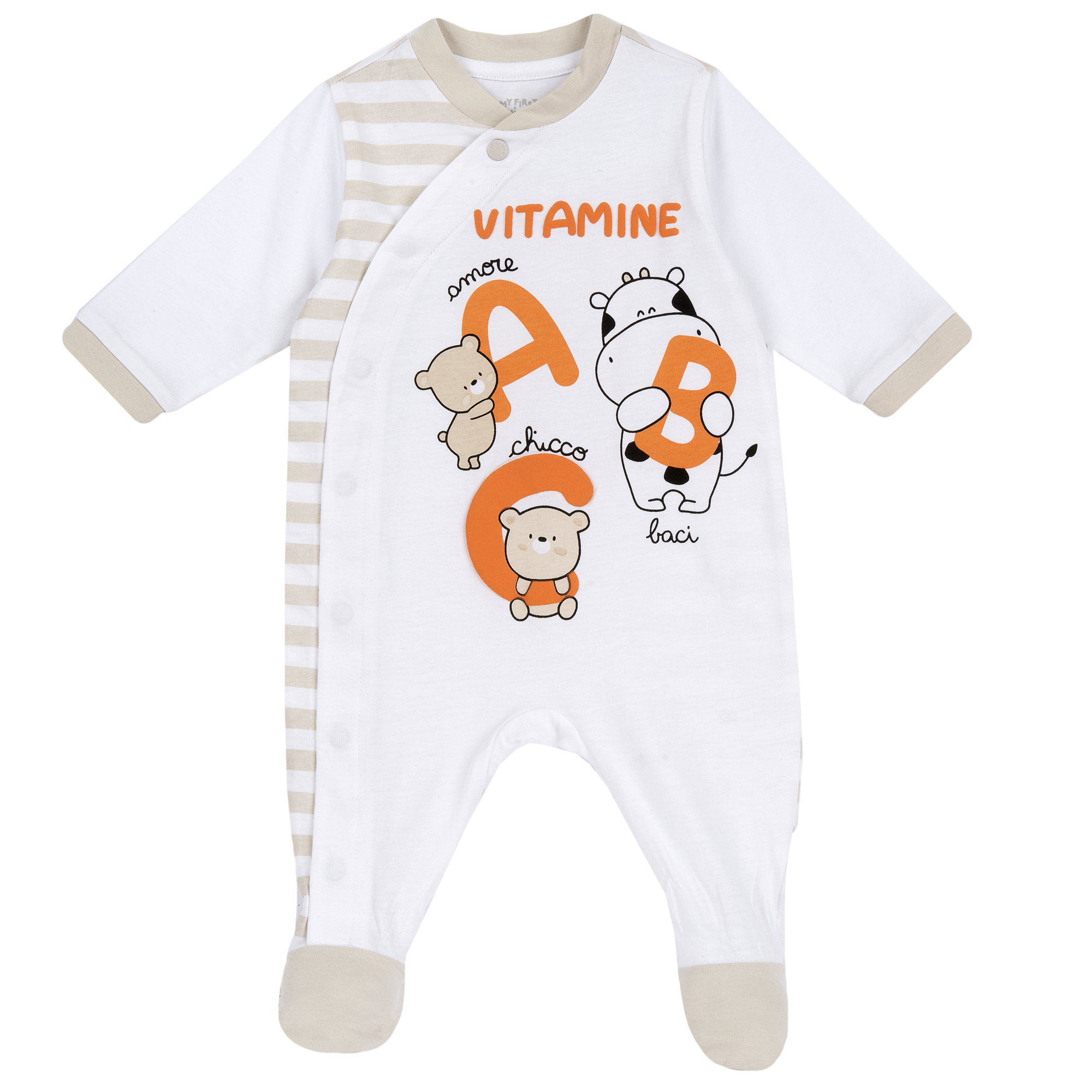 Chicco bavlněný  kojenecký overal Baby ABC