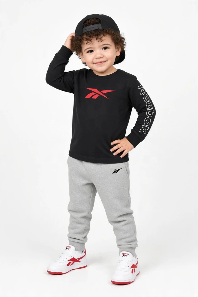 Chlapecká třídílná souprava Reebok (2× tričko s dlouhým rukávem + tepláky)