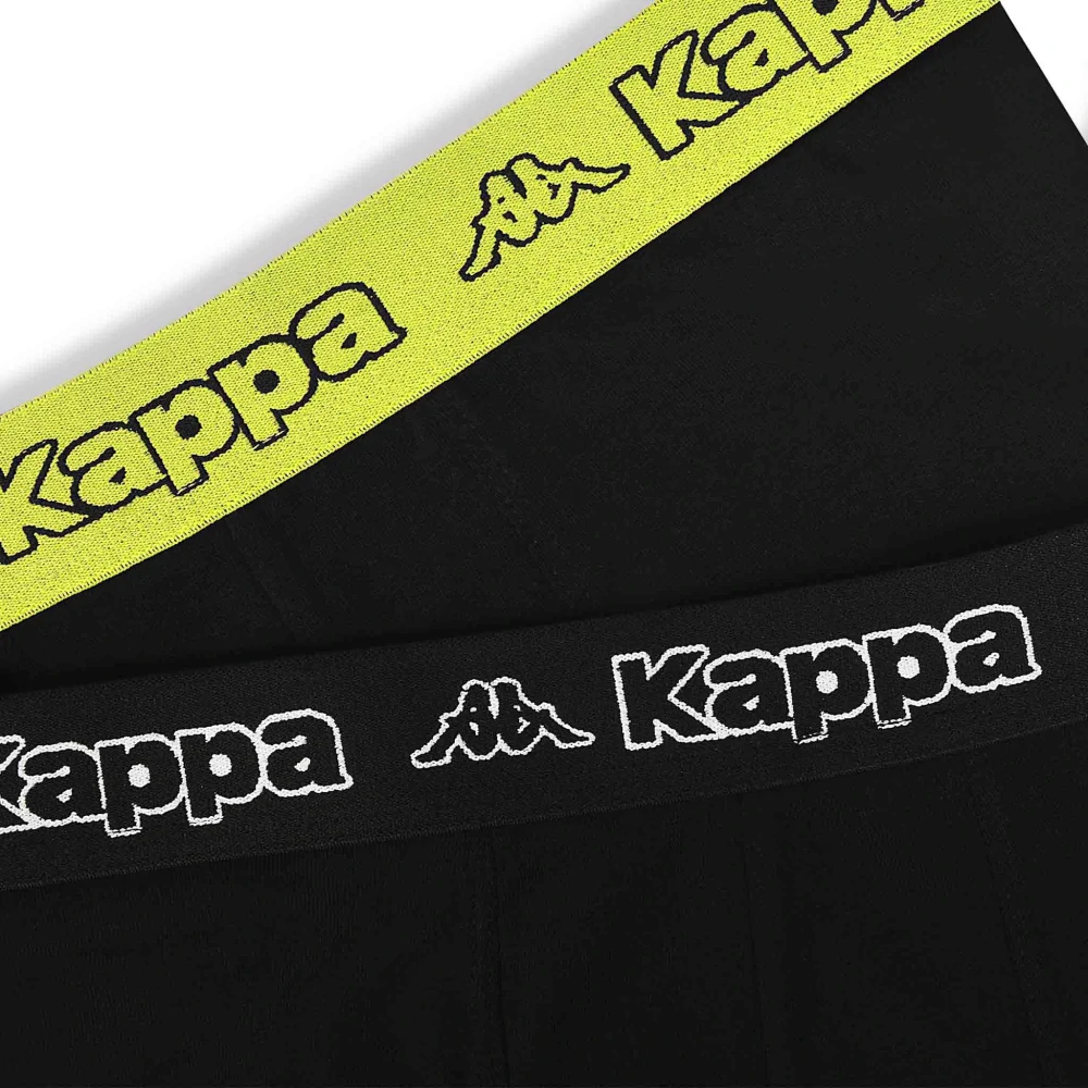 Pánské boxerky Kappa 351K1JW (2-Pack)  - ČERNÁ/LIMETKA