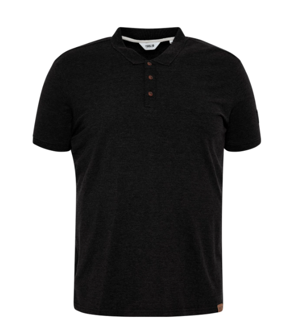 Pánská polokošile POLO !SOLID  (Plus Size)  - ČERNÁ