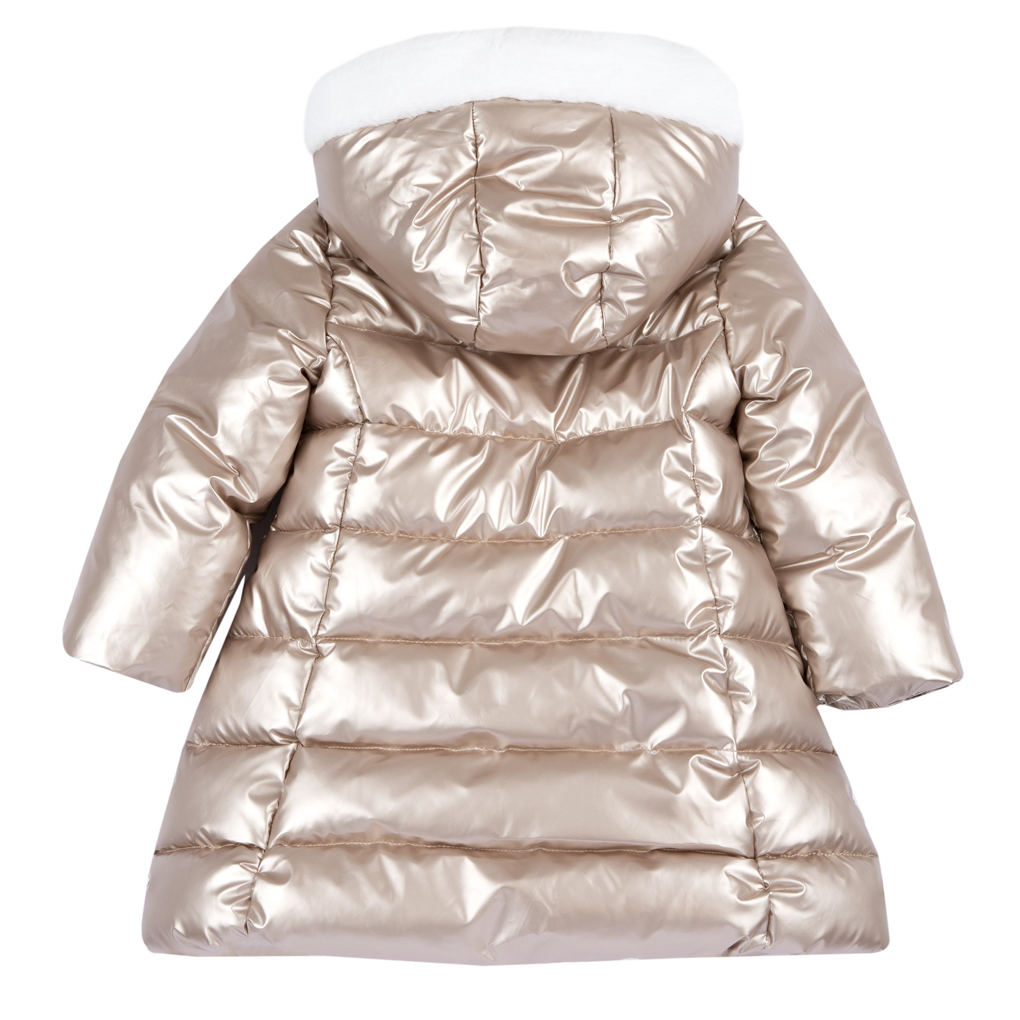 Dívčí prošívaný zimní kabátek Chicco s kožíškem – Růžovozlatá (Rose Gold)