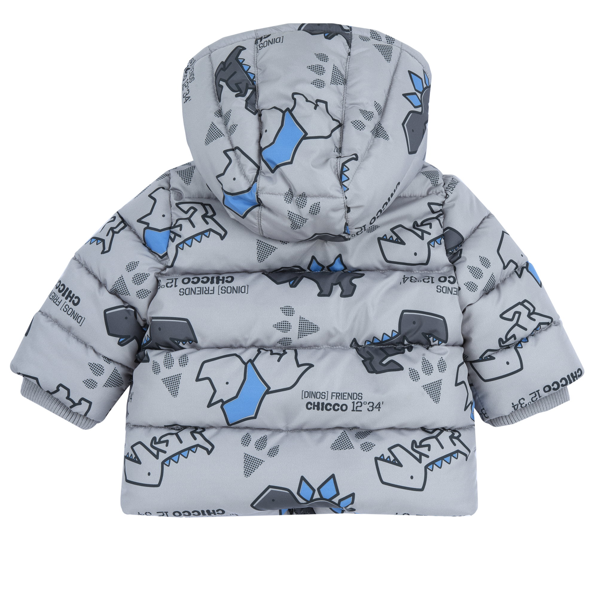 Zimní dětská bunda Chicco DINO s kapucí – ŠEDÁ 