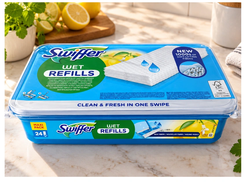 Swiffer Sweeper Citrus náhradní vlhčené ubrousky na podlahu, 24 ks