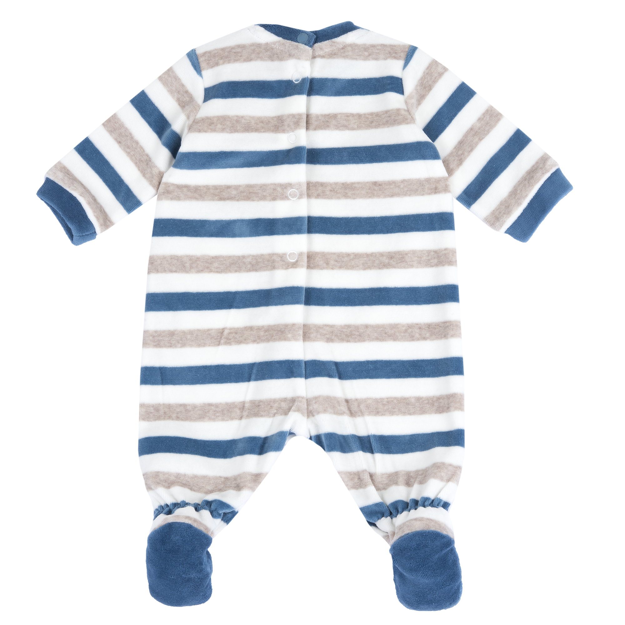 Chicco unisex kojenecký  pruhovaný velurový overal Mýval  07507