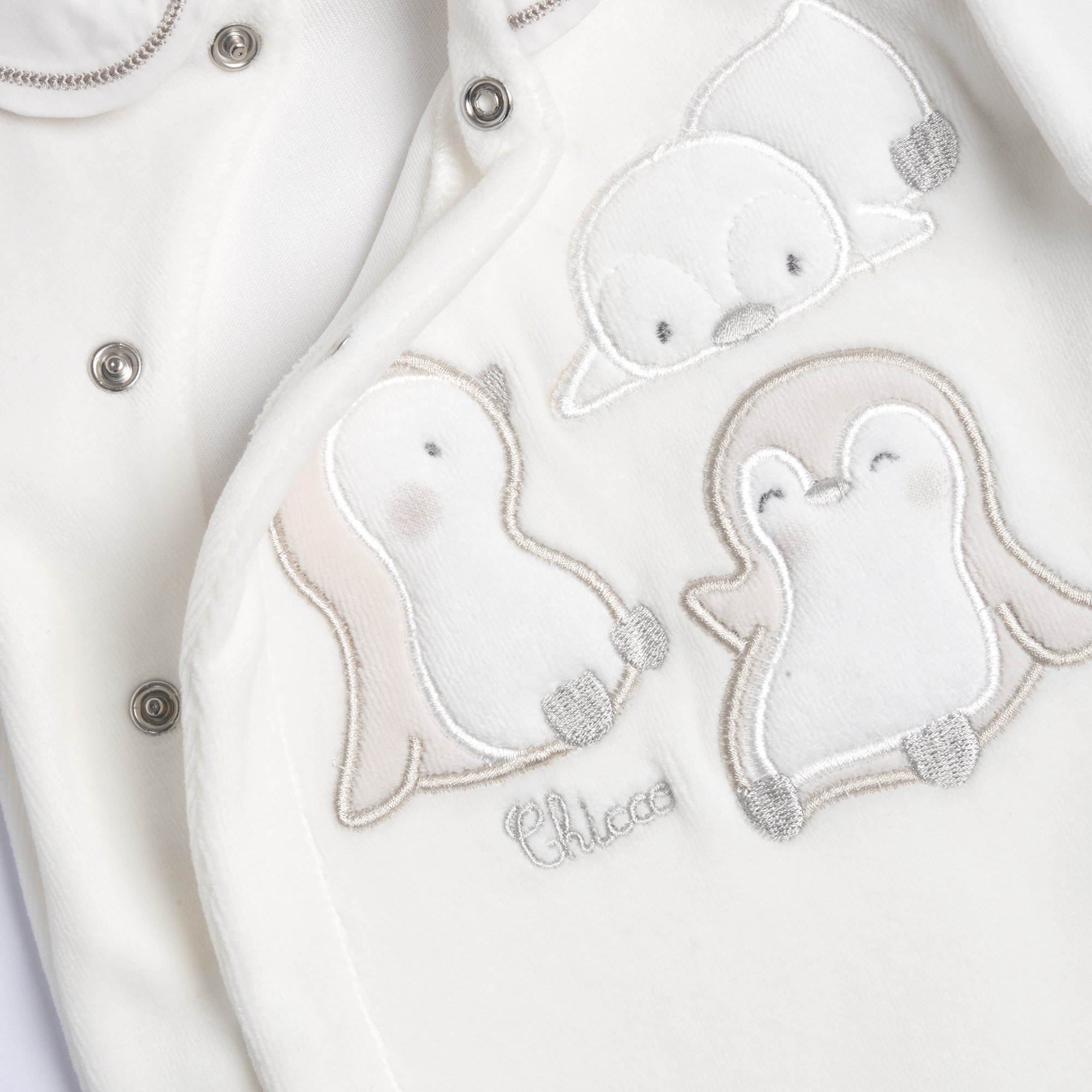 Chicco unisex kojenecký  velurový  overal Tučňáci