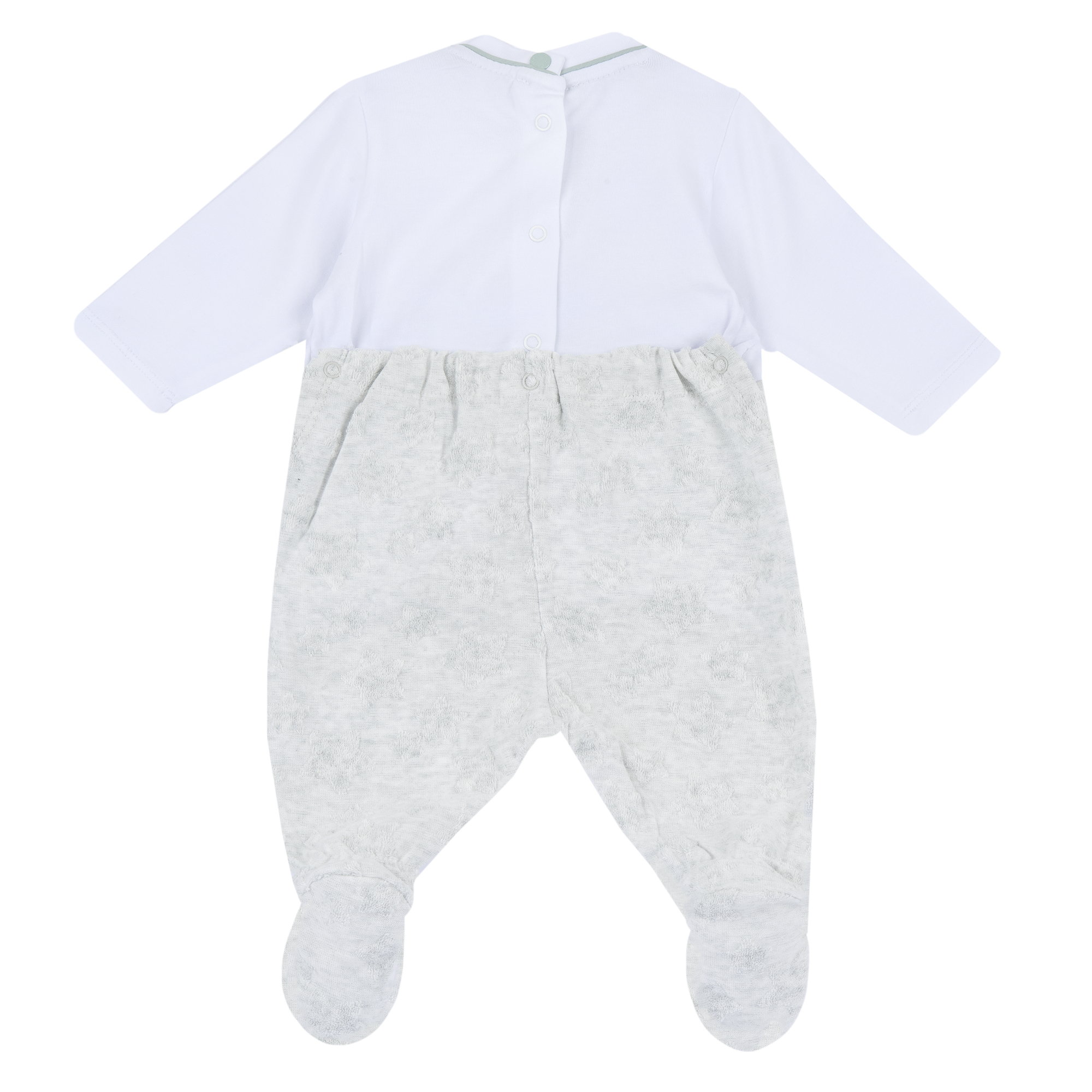 Chicco unisex dětský kojenecký bavlněný overal Tutina - šedý