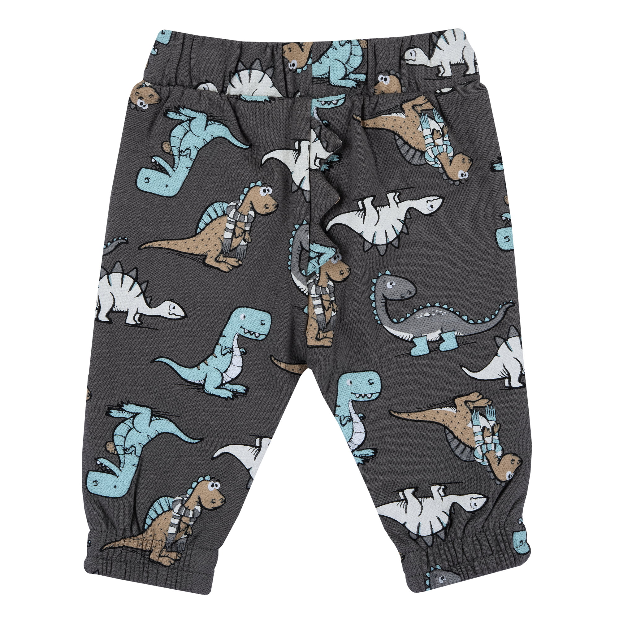 Chicco chlapecké tepláky s dinosaury – tmavě šedá