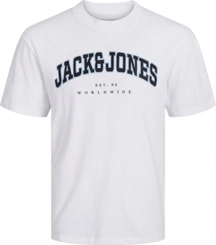 Jack & Jones pánské tričko Jjecaleb Varsity Tee bílé