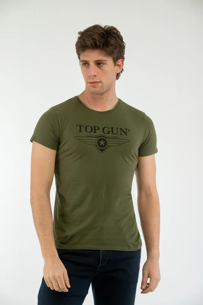 TOP GUN pánské tričko Maverick 01G0319  - Military Green