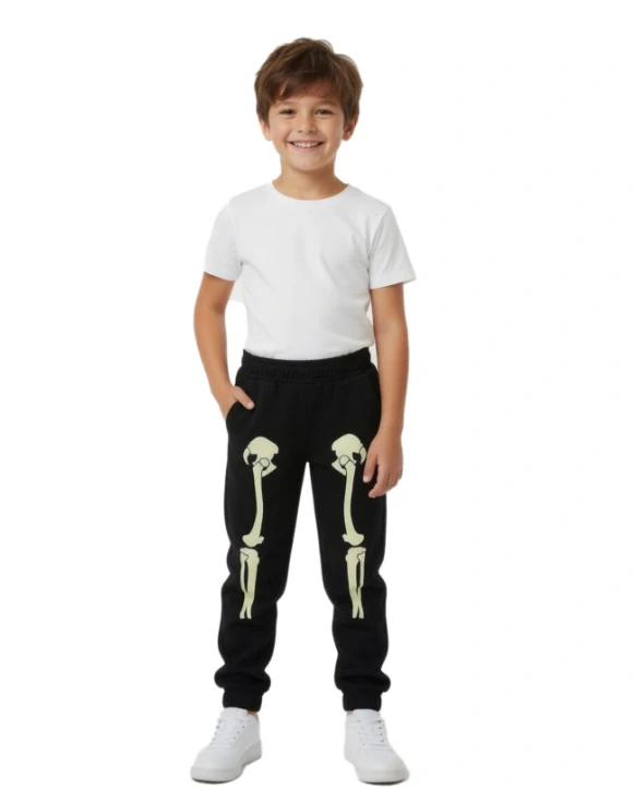 Dětské unisex fluorescenční tepláky Mystery Brand - černé