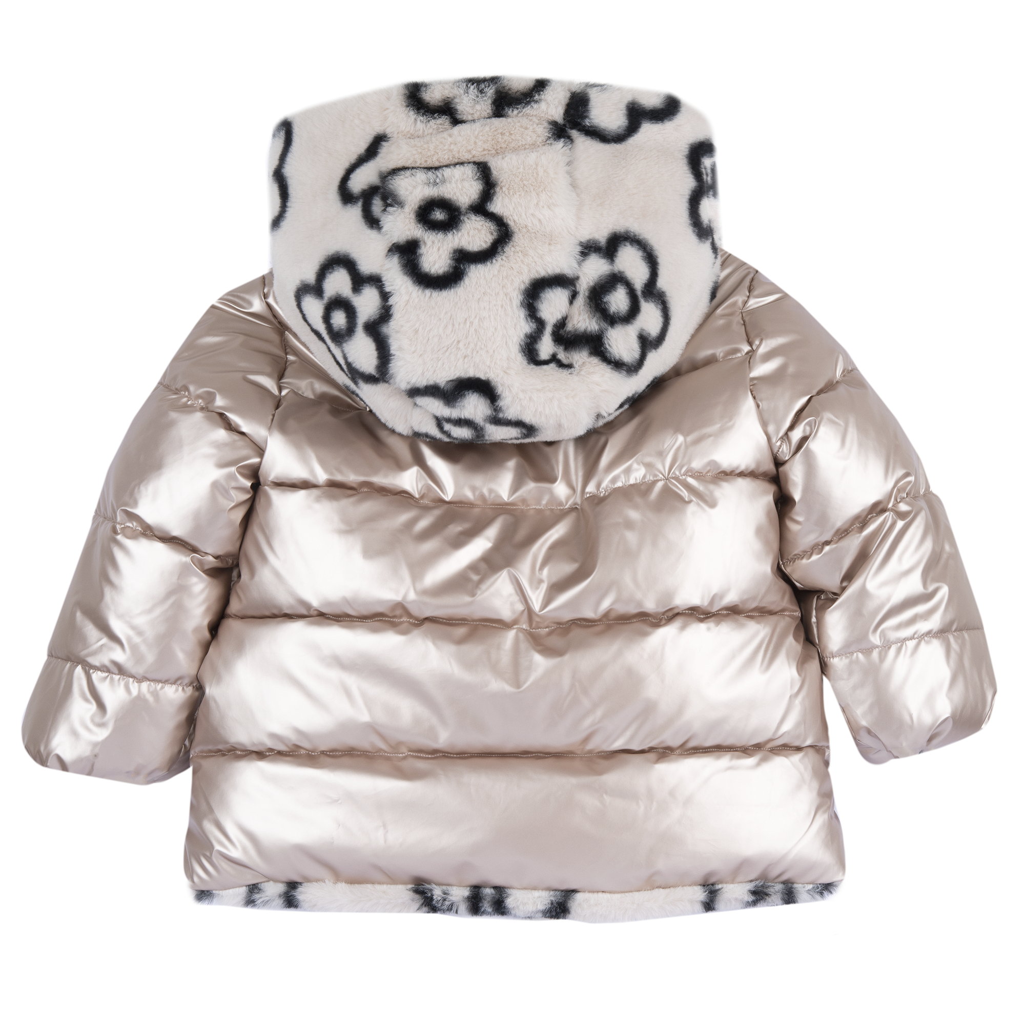 Oboustranná dívčí zimní bunda Chicco "Isla" – ZLATÁ/MĚDĚNÁ METALÍZA (S KOŽÍŠKEM)
