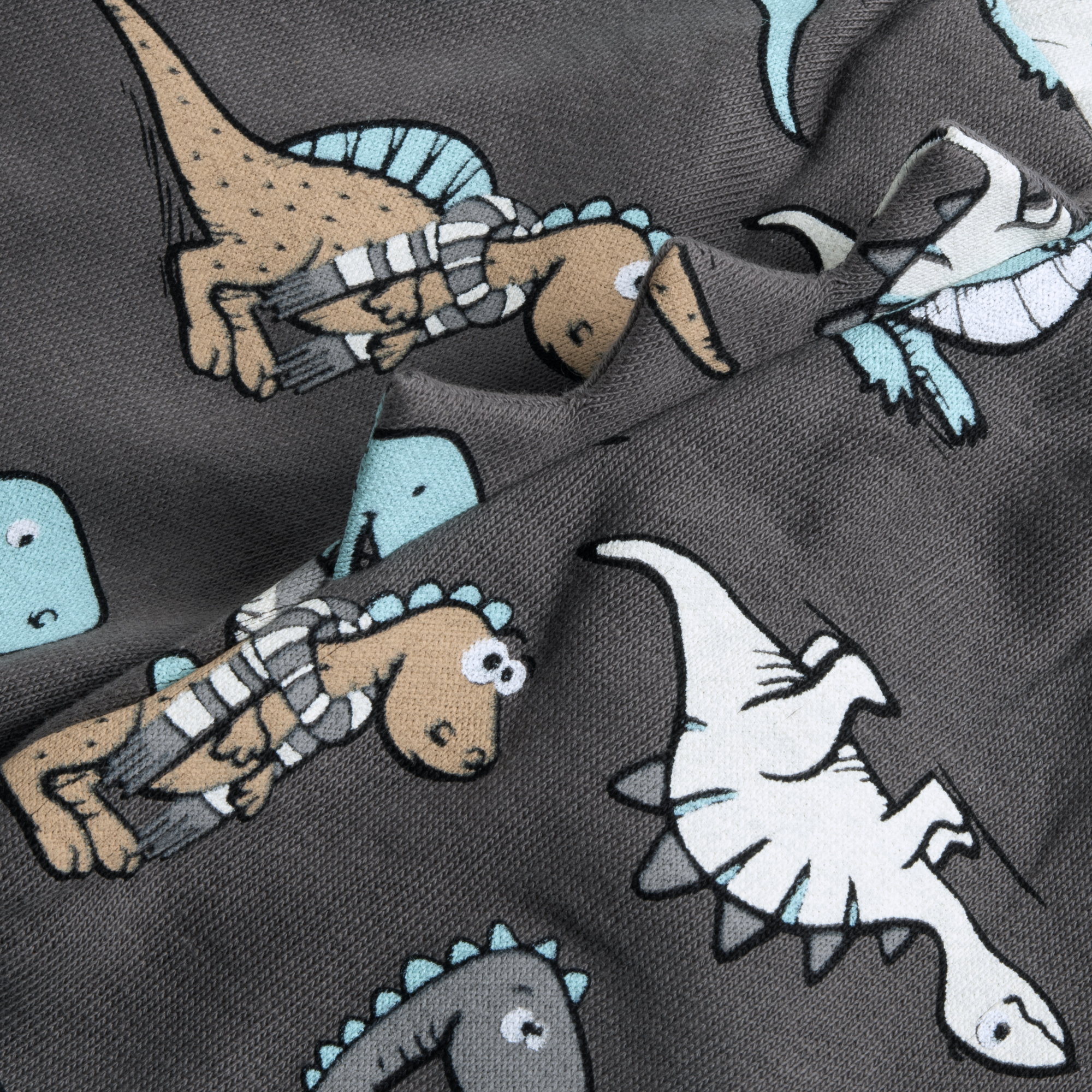 Chicco chlapecké tepláky s dinosaury – tmavě šedá