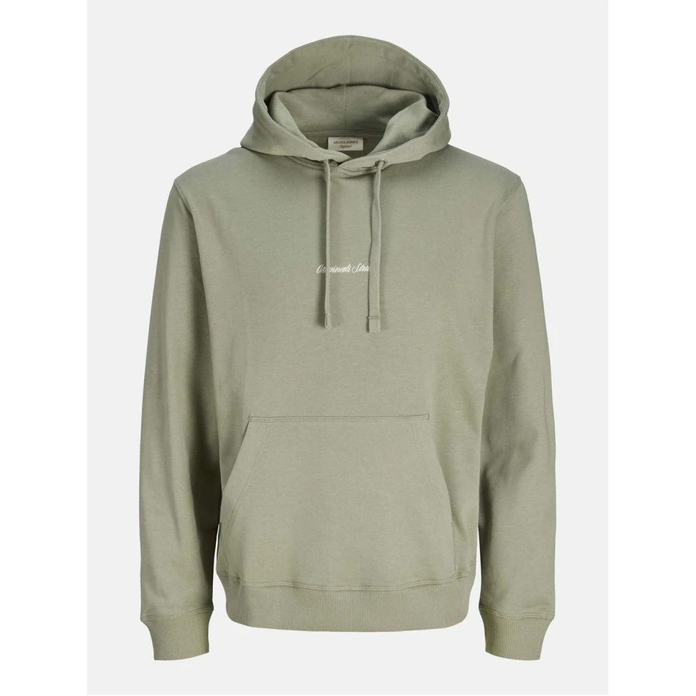 Jack & Jones Pánská mikina JORNORREBRO TYPO BACK SWEAT HOOD SN Seagrass