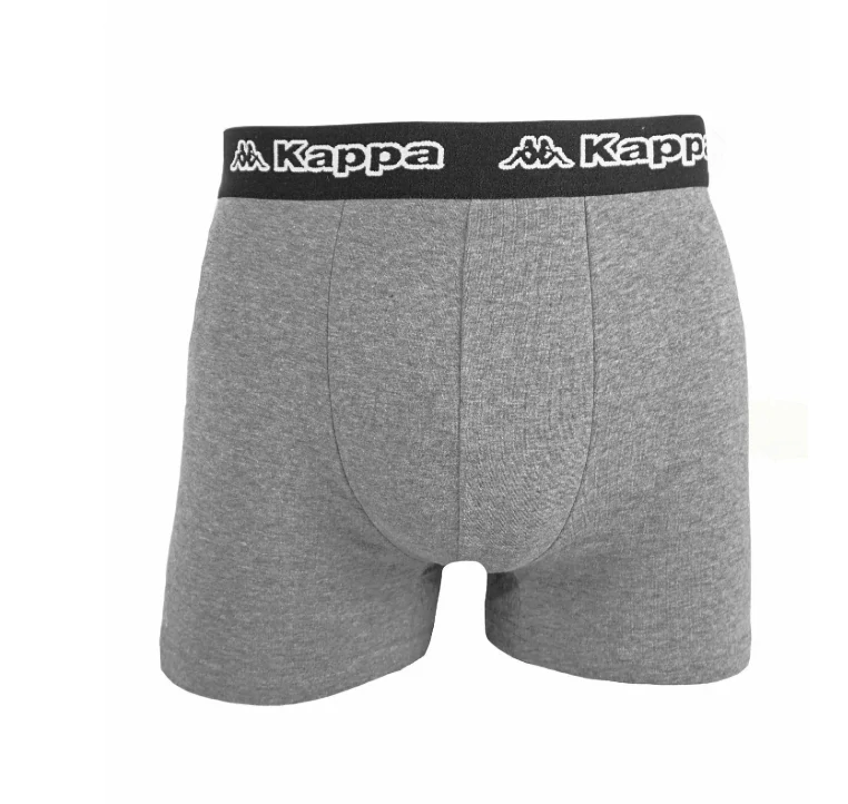 Pánské boxerky Kappa 351K1JW (2-Pack)  - ČERNÁ/ŠEDÁ