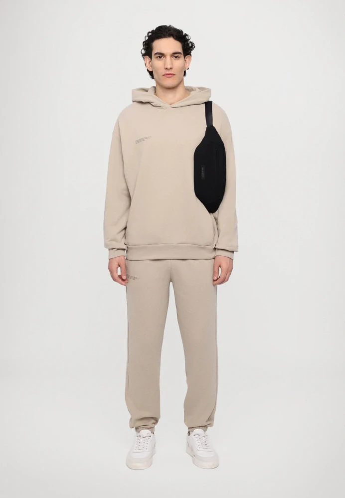 PANGAIA Unisex bavlněná mikina s kapucí 10000180 STONE