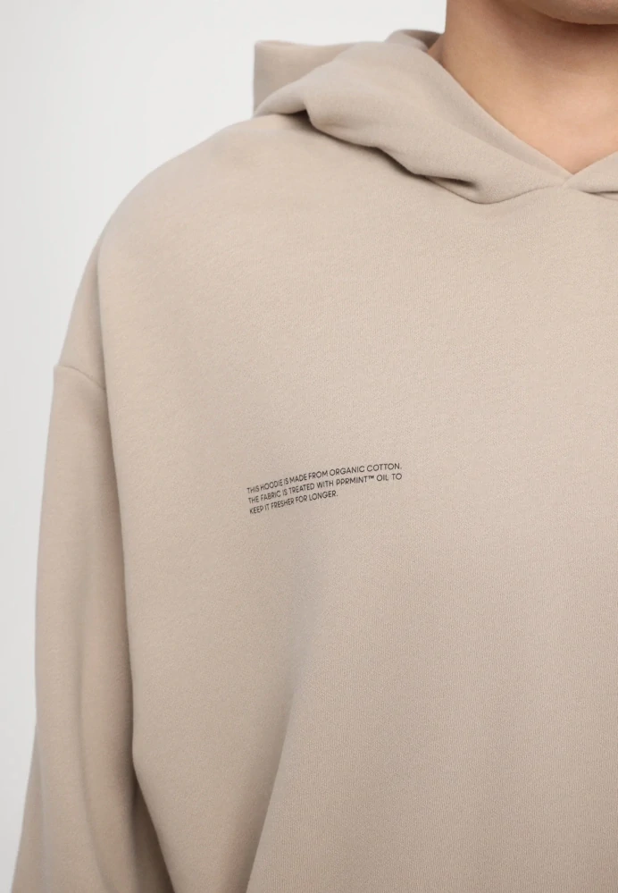 PANGAIA Unisex bavlněná mikina s kapucí 10000180 STONE