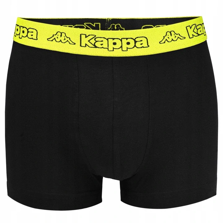 Pánské boxerky Kappa 351K1JW (2-Pack)  - ČERNÁ/LIMETKA