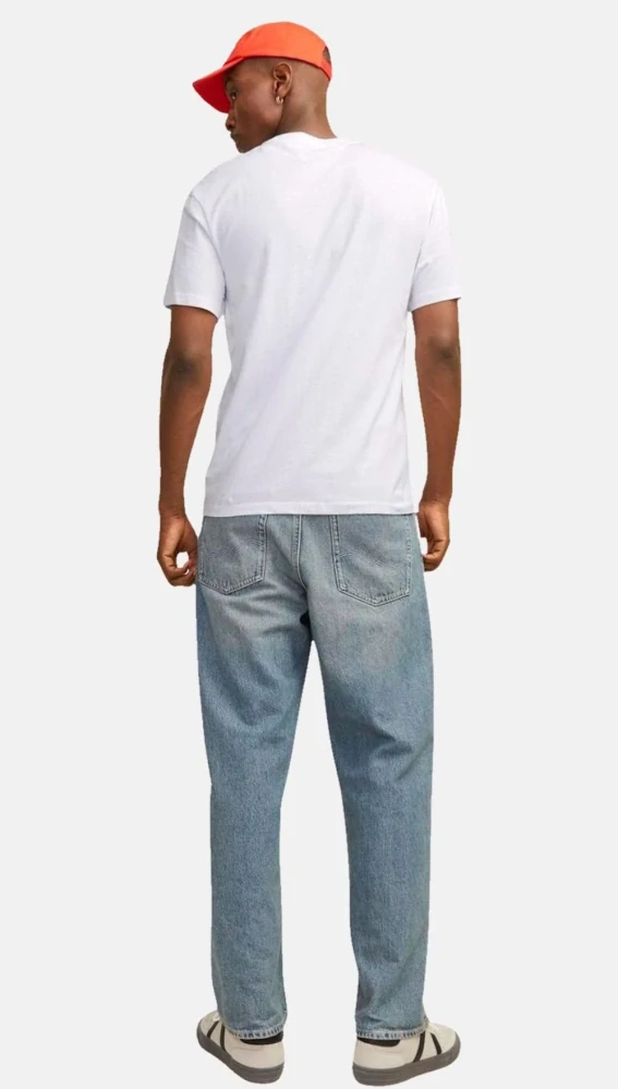 Jack & Jones pánské tričko Jjecaleb Varsity Tee bílé