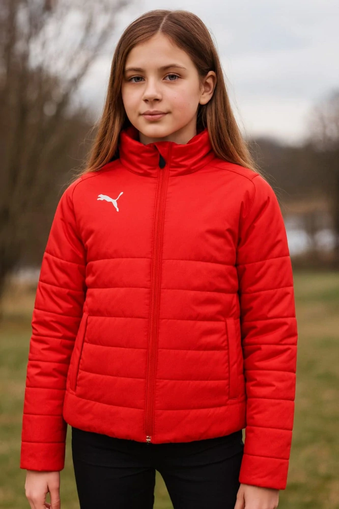 Dětská zimní bunda Puma LIGA Casuals Padded Jacket Jr – červená