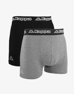 Pánské boxerky Kappa 351K1JW (2-Pack)  - ČERNÁ/ŠEDÁ