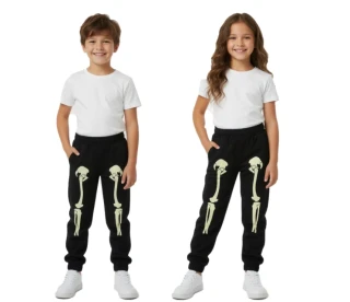Dětské unisex fluorescenční tepláky Mystery Brand - černé